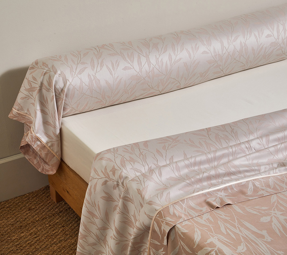 Постельное белье Blanc des Vosges Osier Poudre евро 200х220 сатин-жаккард