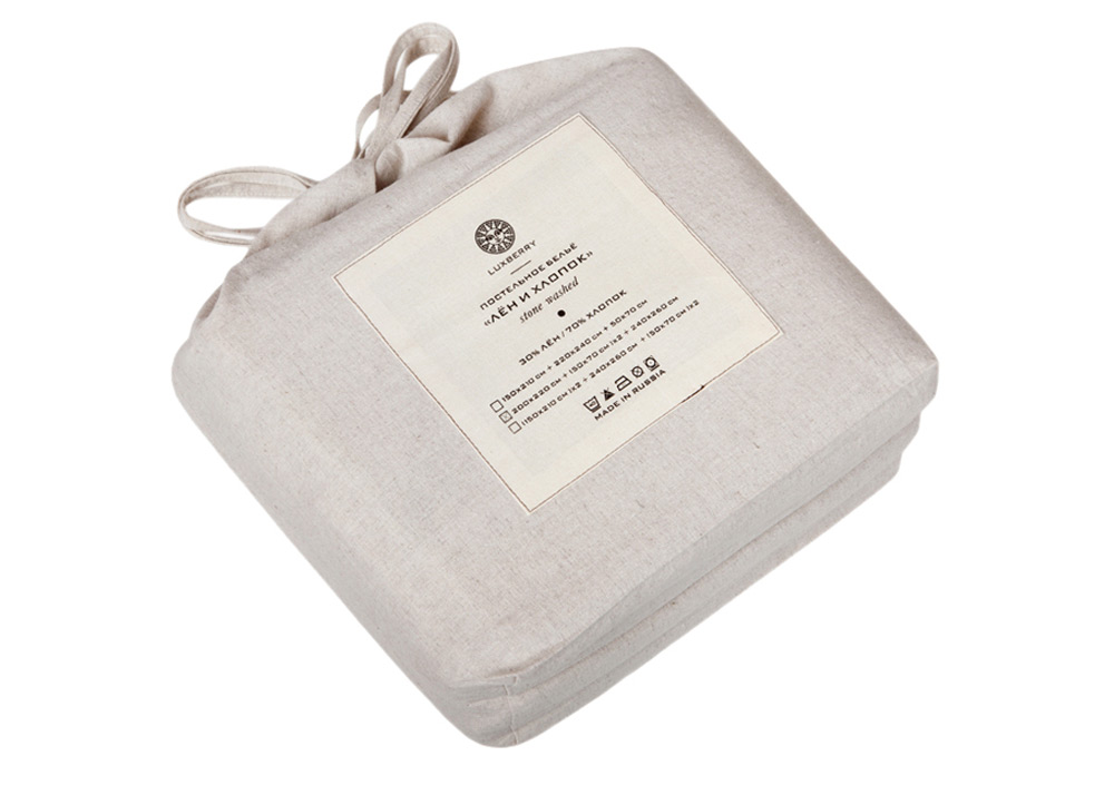 Постельное бельё Luxberry Лён и Хлопок натуральный 1.5-спальное 150x210 без простыни