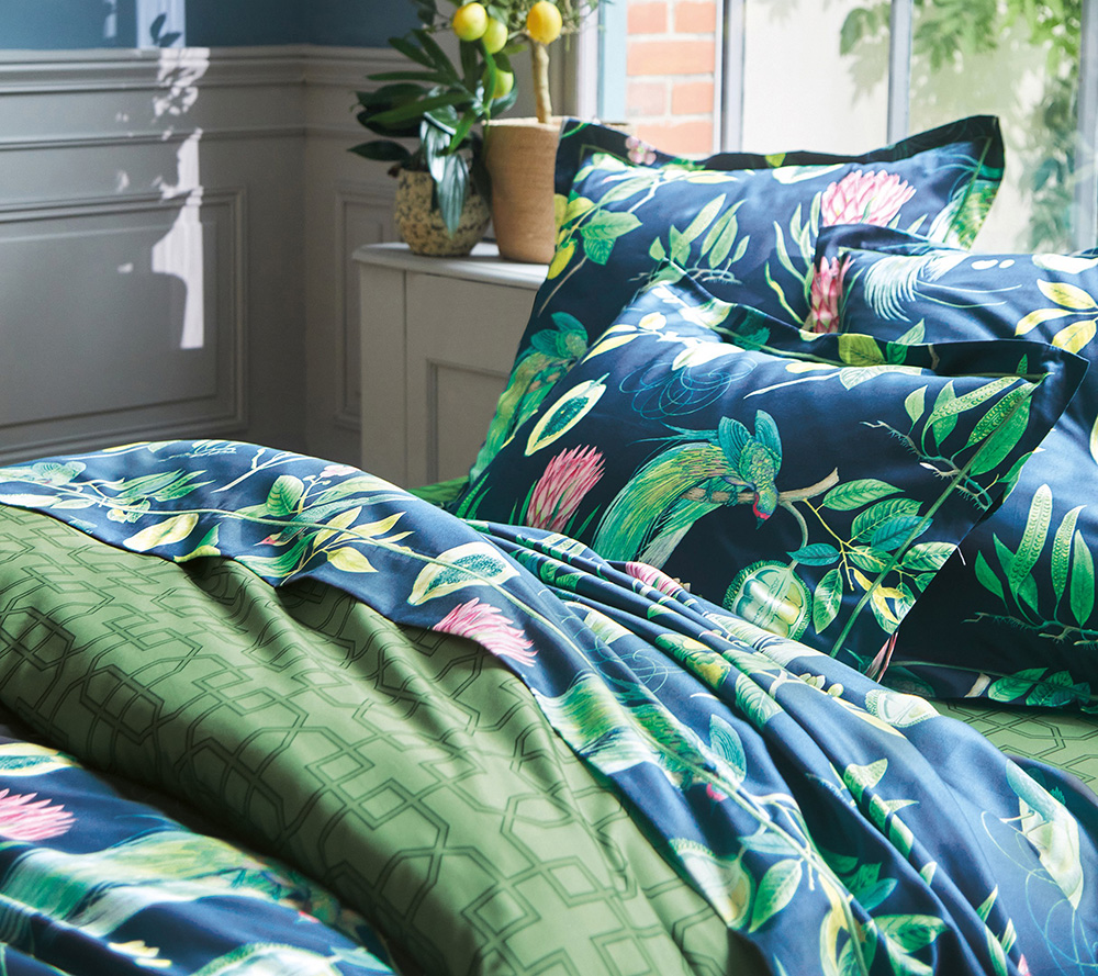 Постельное белье Blanc des Vosges Paradesia Emeraude евро 200х220 хлопок сатин