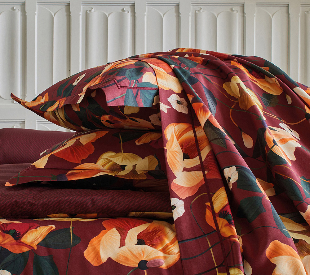 Постельное белье Blanc des Vosges Rhapsodie Grenat евро 200х220 хлопок сатин