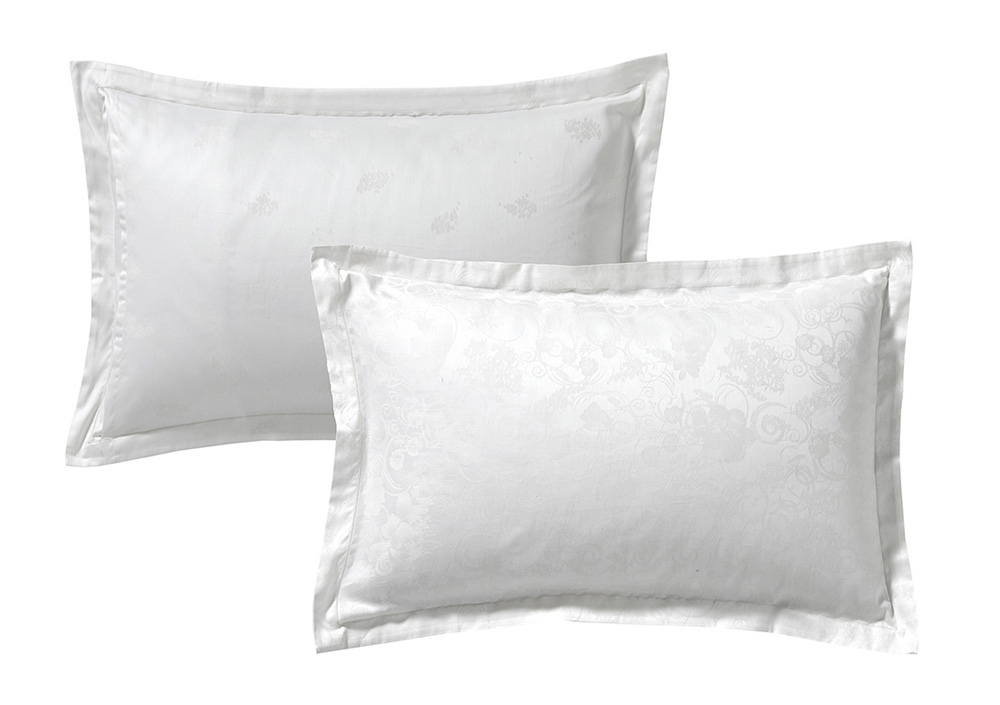 Постельное белье Blanc des Vosges Hesperide Nacre евро макси 220х240 сатин жаккард