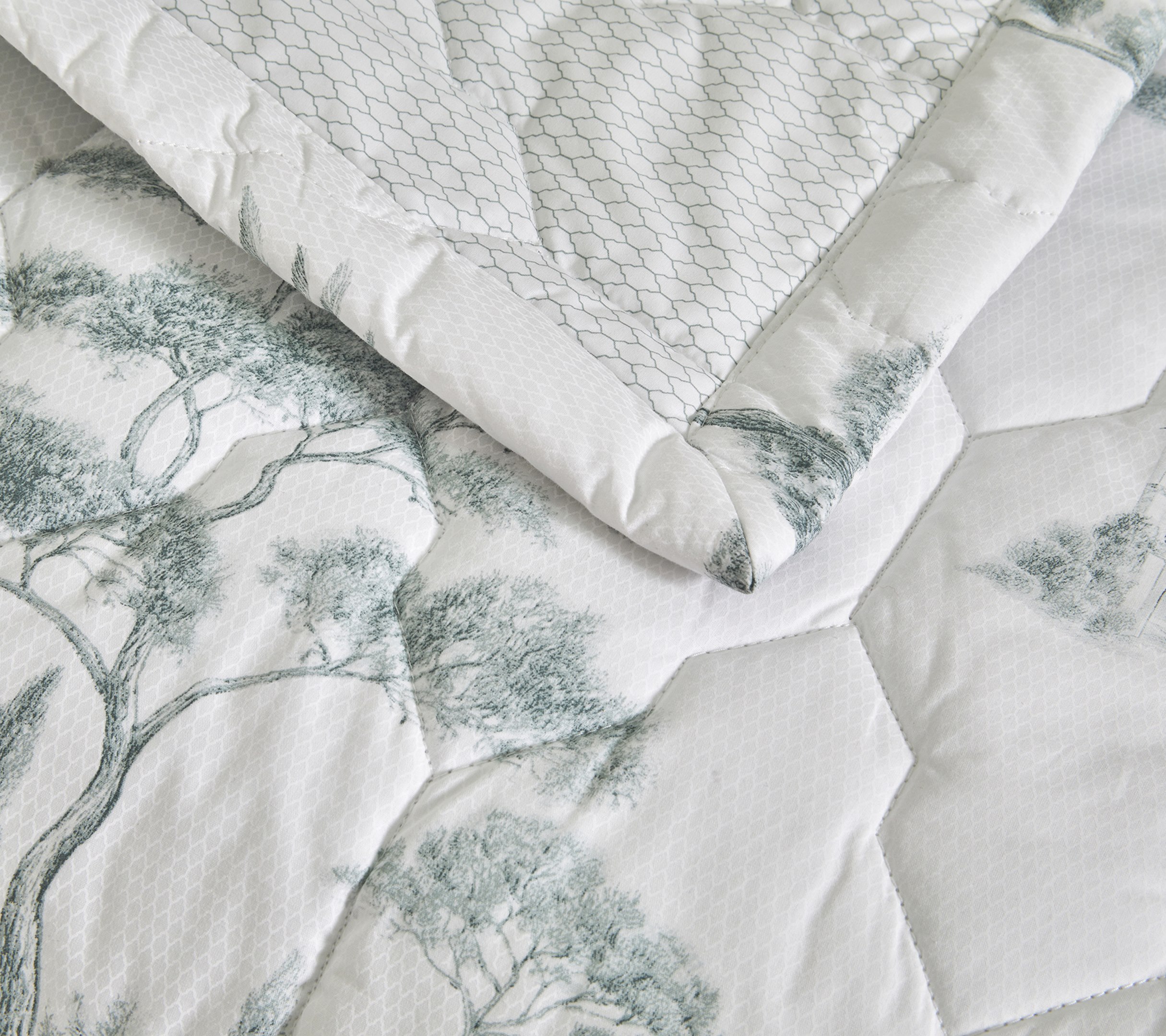 Постельное белье Blanc des Vosges Promenade Sauge евро 200х220 перкаль