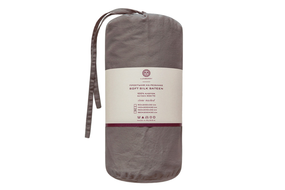 Простыня на резинке Luxberry Soft Silk Sateen 160x200х30 в тубусе, сатин