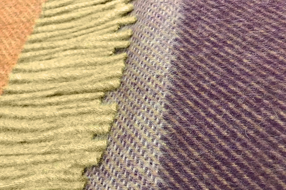 Плед альпака/меринос IncAlpaca PP-50 200x200 оранжевый с лиловым