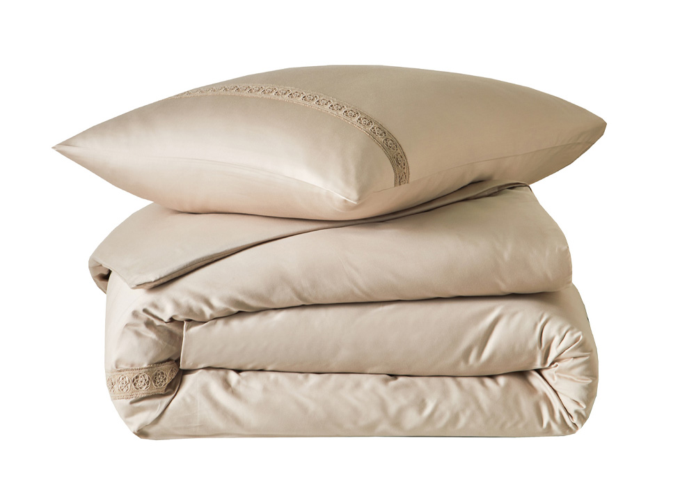 Постельное белье Blanc des Vosges Heritage Chanvre евро 200х220 сатин с кружевом