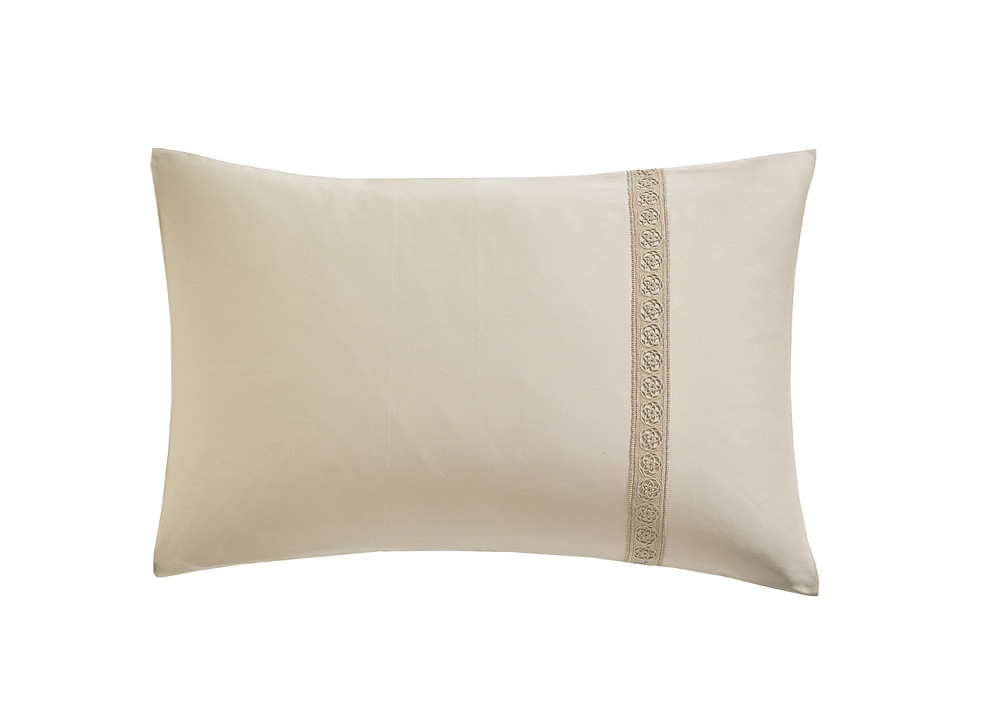 Постельное белье Blanc des Vosges Heritage Chanvre евро 200х220 сатин с кружевом