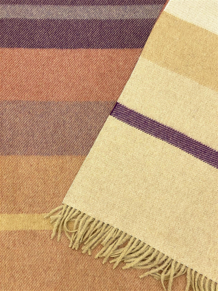 Плед альпака/меринос IncAlpaca PP-50 200x200 оранжевый с лиловым