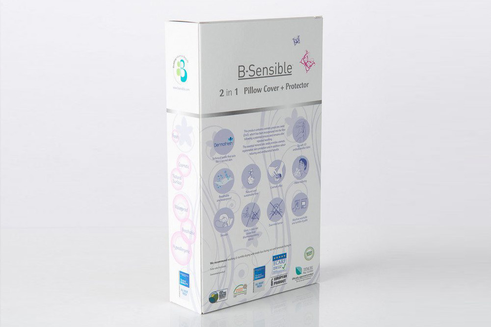 Защитная наволочка B-Sensible белая 65х65 непромокаемая