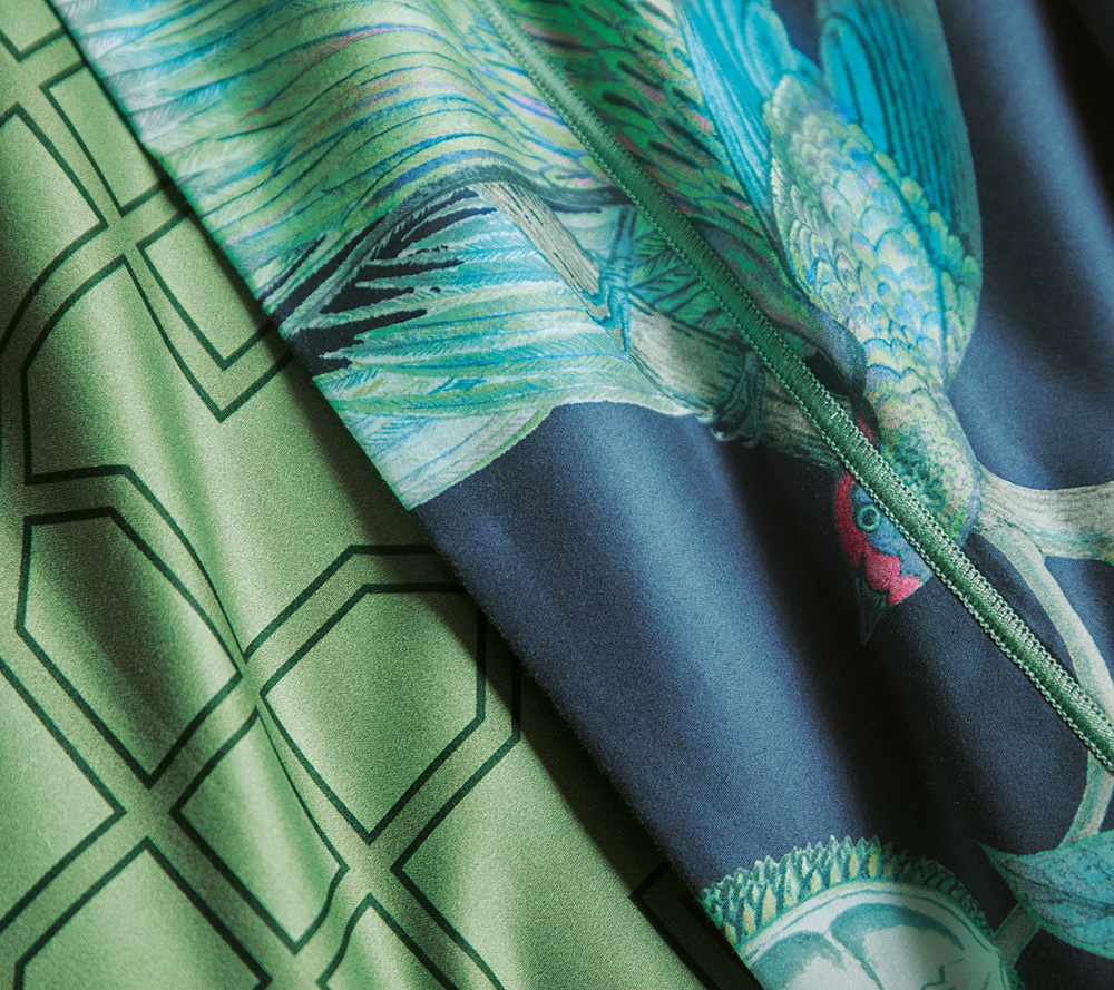 Постельное белье Blanc des Vosges Paradesia Emeraude евро 200х220 хлопок сатин