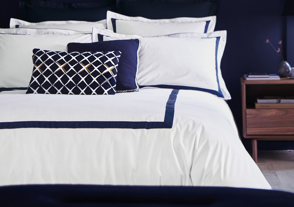 Постельное белье Blanc des Vosges Egerie Bleu Corinthe евро 200х220 перкаль