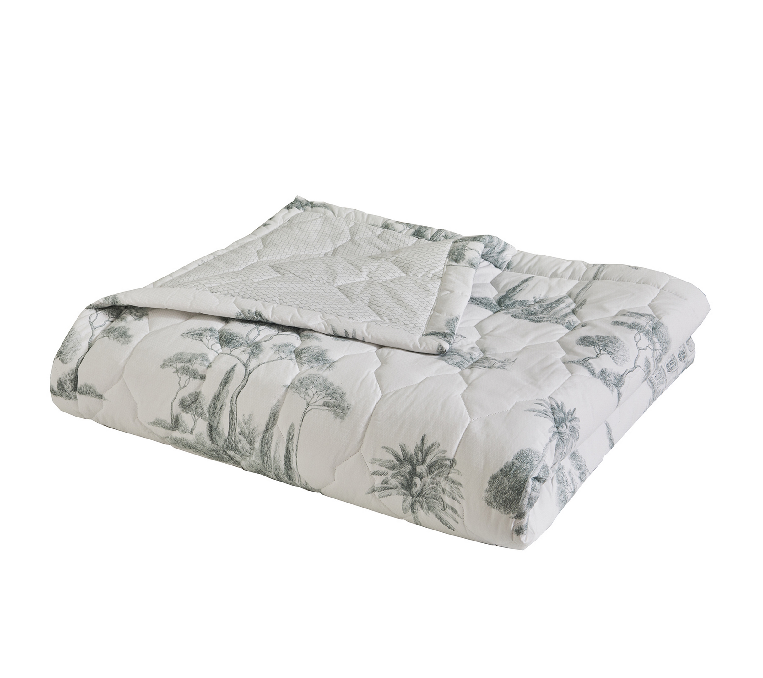 Постельное белье Blanc des Vosges Promenade Sauge евро 200х220 перкаль