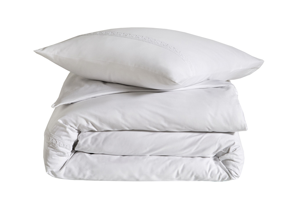 Наволочка Blanc des Vosges Heritage Blanc 50х75 сатин с кружевом