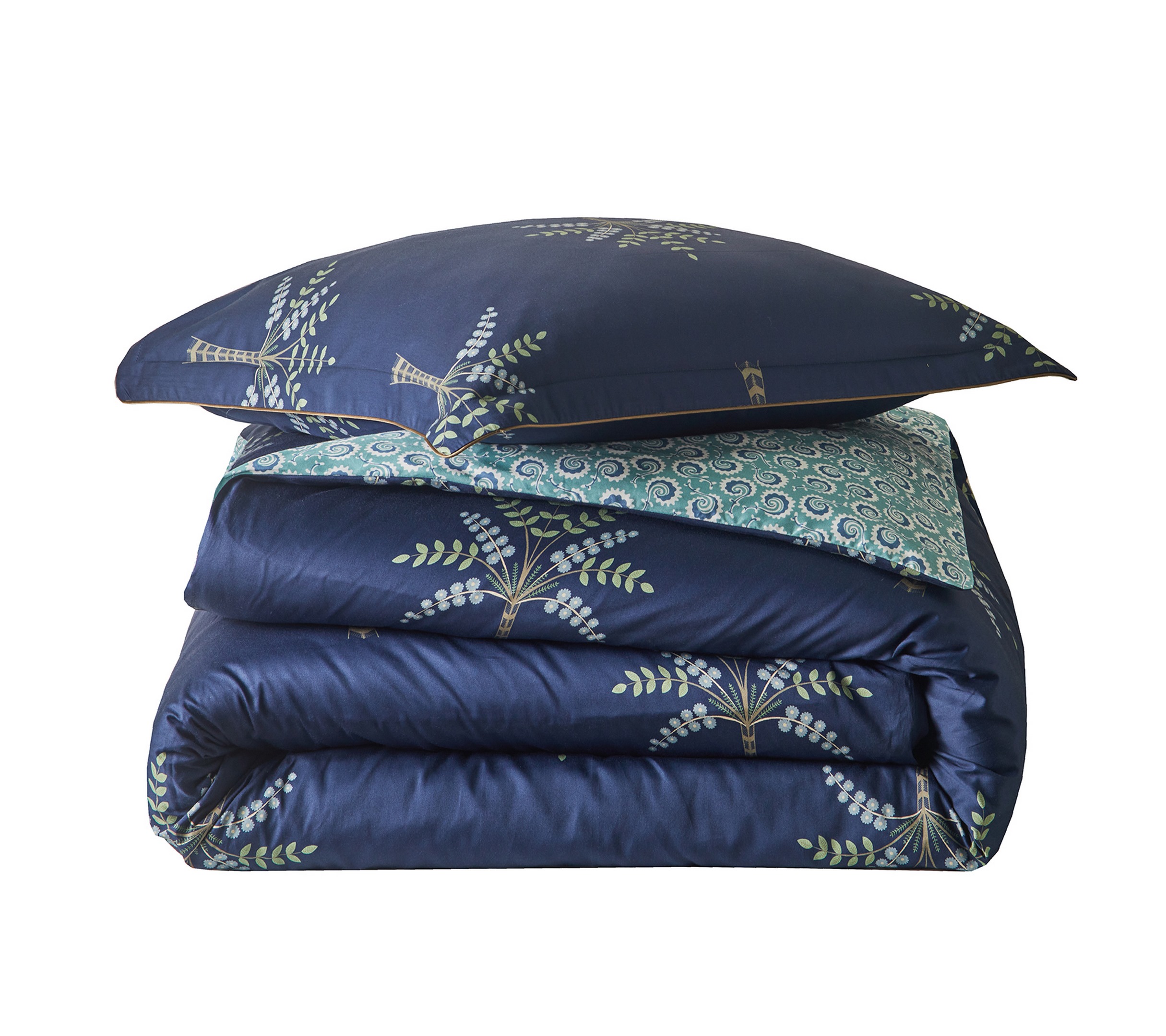 Постельное белье Blanc des Vosges Palm Gove Nuit евро 200х220 хлопок сатин