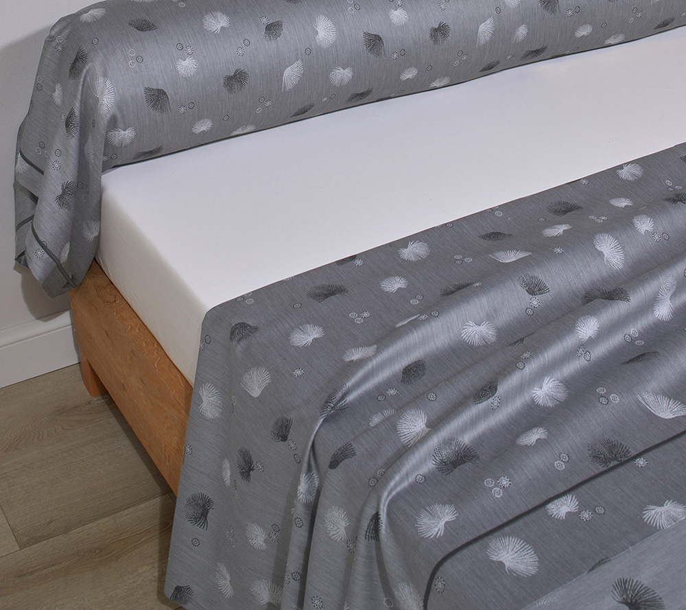 Постельное белье Blanc des Vosges Kyoto Graphite евро 200х220 сатин-жаккард