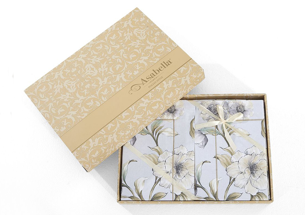 Постельное бельё Asabella 2345-6 евро 200x220 печатный сатин