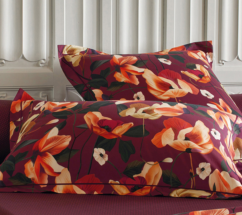 Постельное белье Blanc des Vosges Rhapsodie Grenat евро 200х220 хлопок сатин