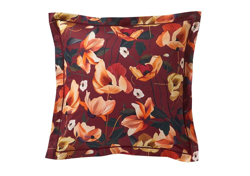 Постельное белье Blanc des Vosges Rhapsodie Grenat евро 200х220 хлопок сатин