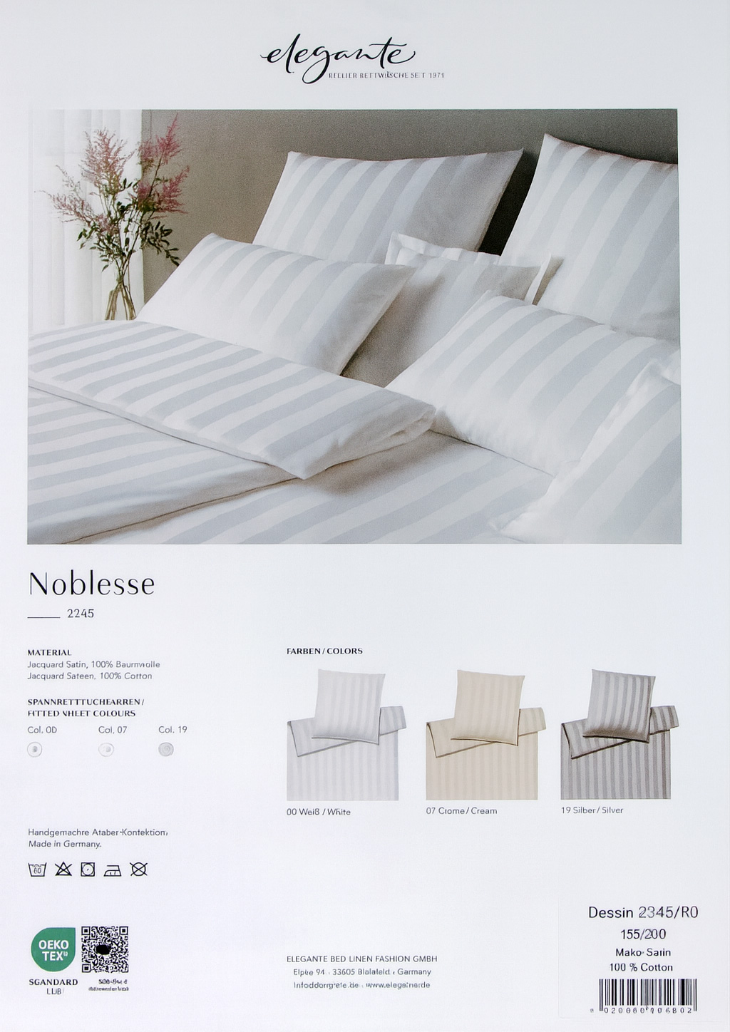 Пододеяльник Elegante Noblesse 200х200 мако-атлас жаккард