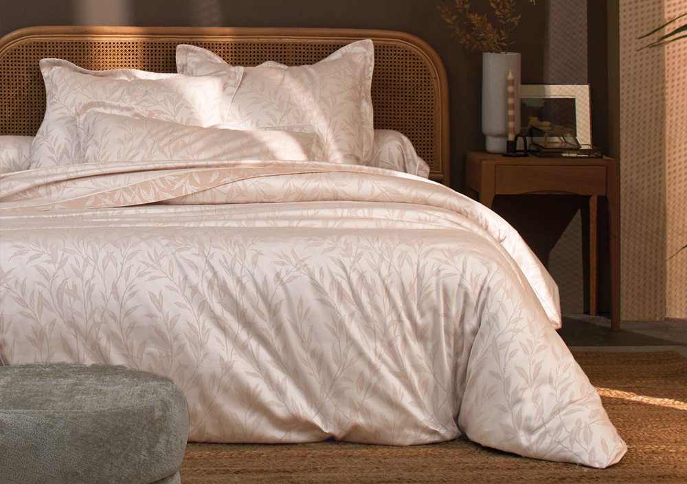 Наволочка Blanc des Vosges Osier Poudre 50х75 сатин-жаккард