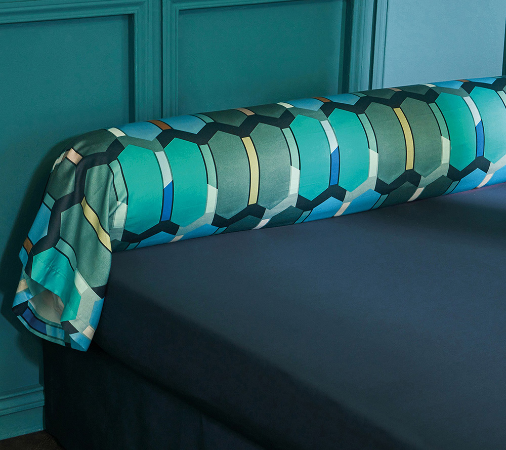 Постельное белье Blanc des Vosges Mosaic Cobalt евро 200х220 хлопок сатин