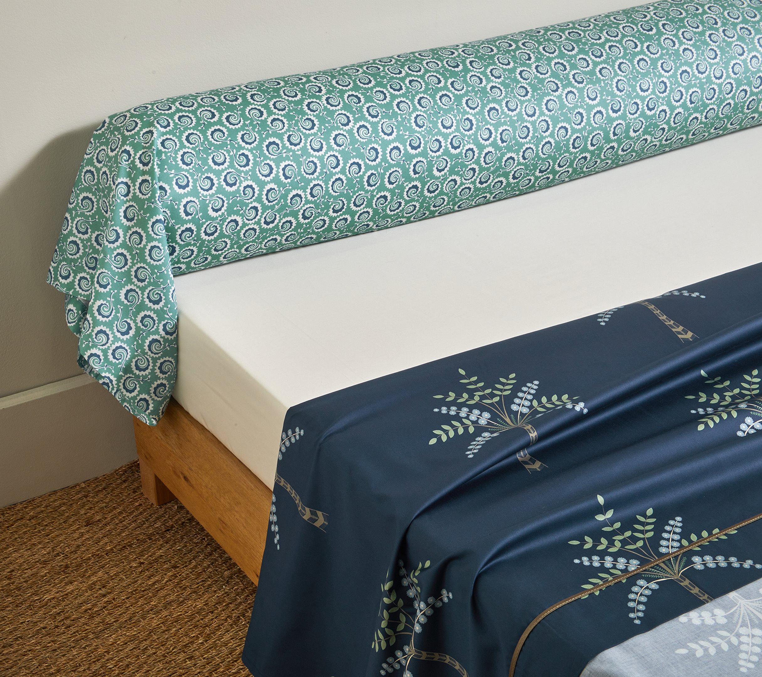 Постельное белье Blanc des Vosges Palm Gove Nuit евро 200х220 хлопок сатин