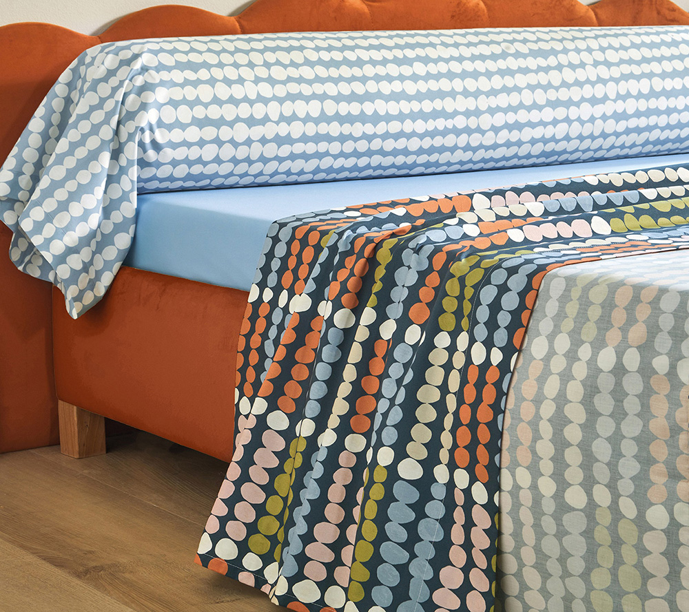 Постельное белье Blanc des Vosges Dots Celeste 1.5 спальное 155х200 перкаль