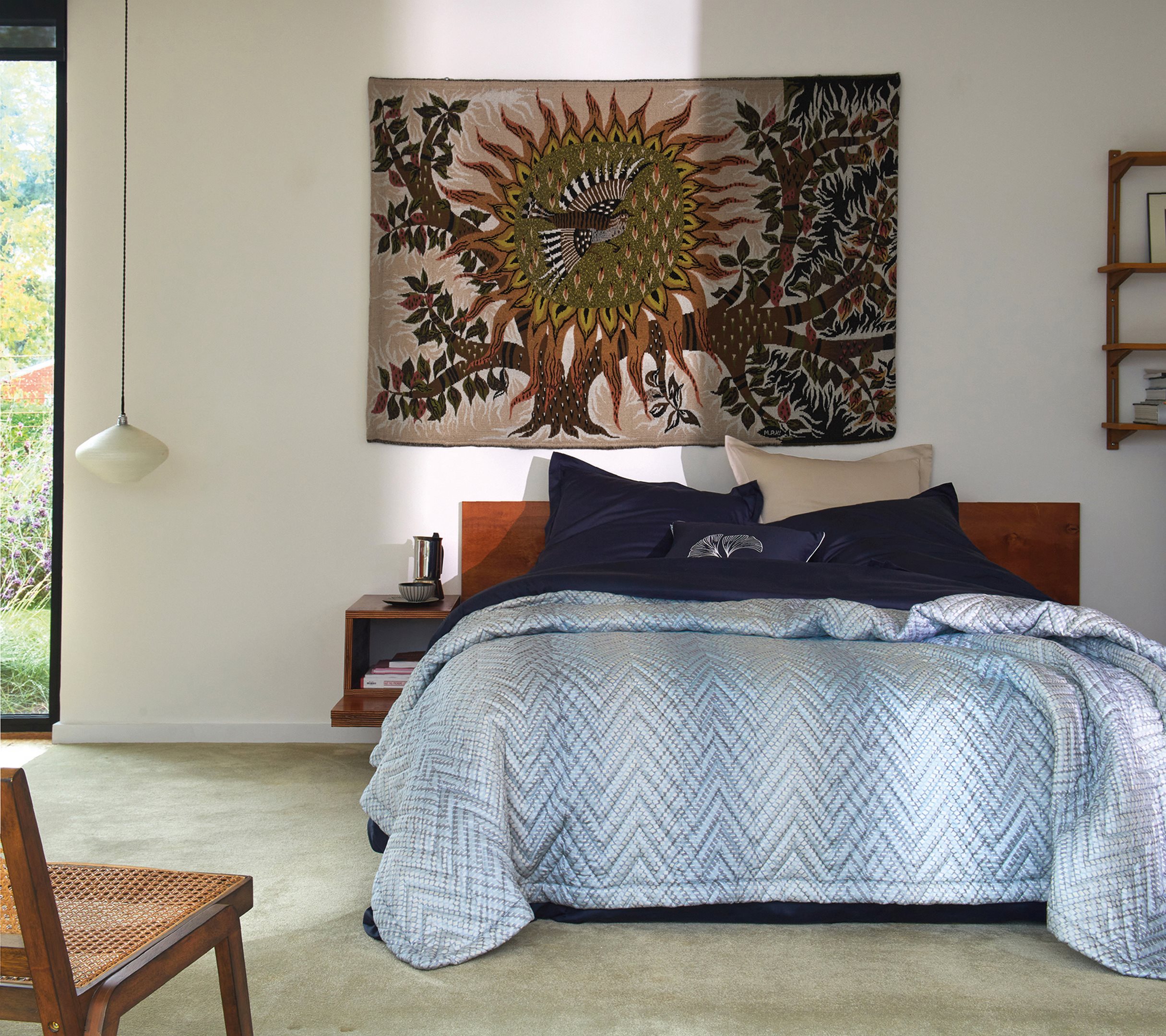 Постельное белье Blanc des Vosges Gravity Bleu Celeste евро 200х220 хлопок сатин