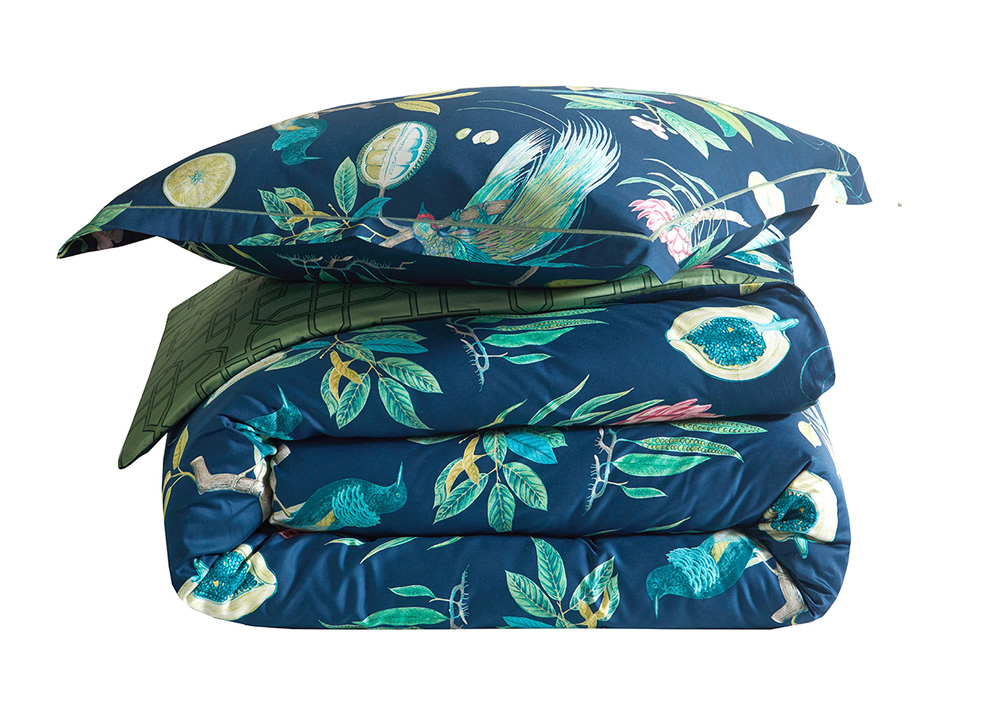 Постельное белье Blanc des Vosges Paradesia Emeraude евро 200х220 хлопок сатин