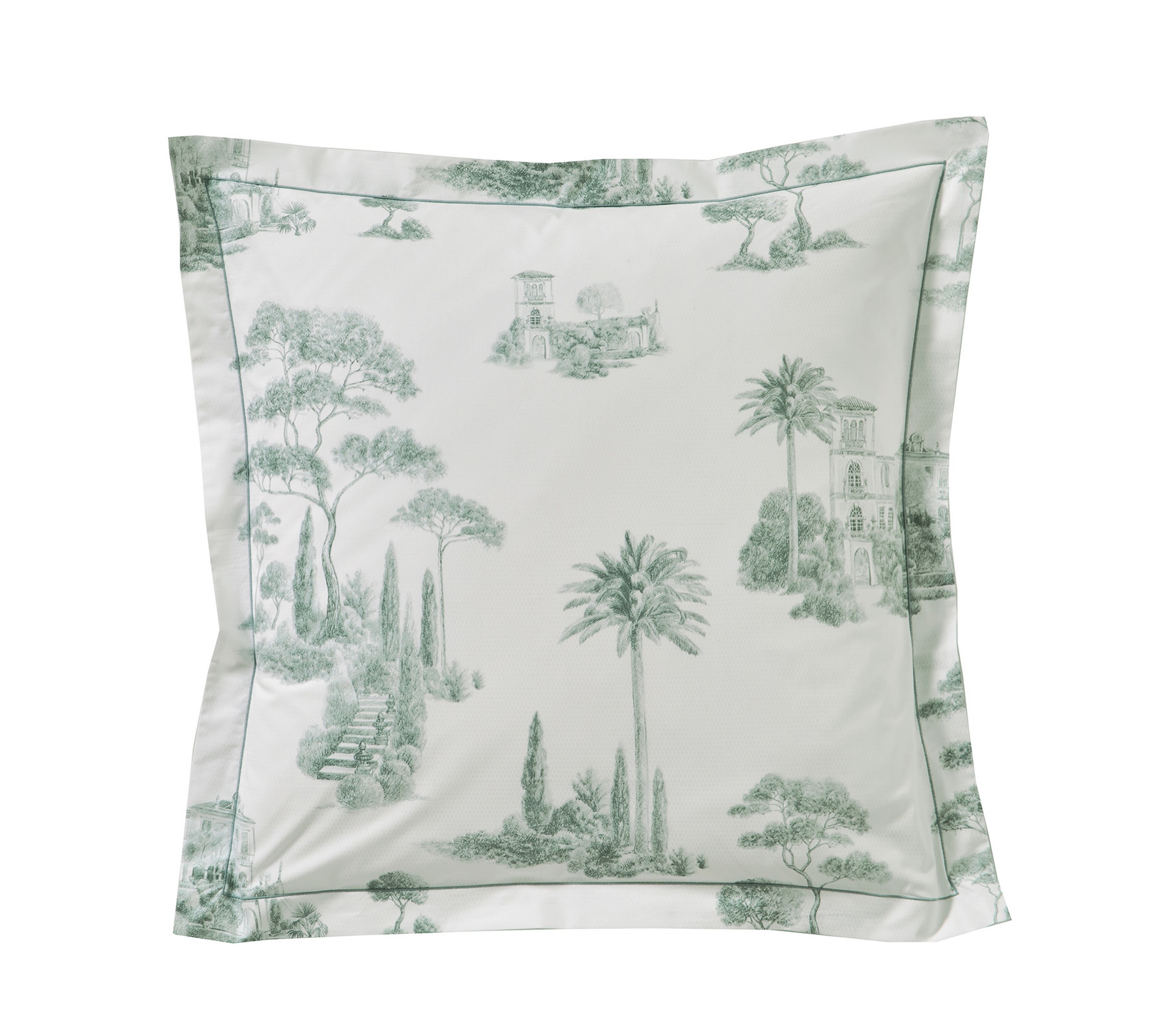 Постельное белье Blanc des Vosges Promenade Sauge евро 200х220 перкаль