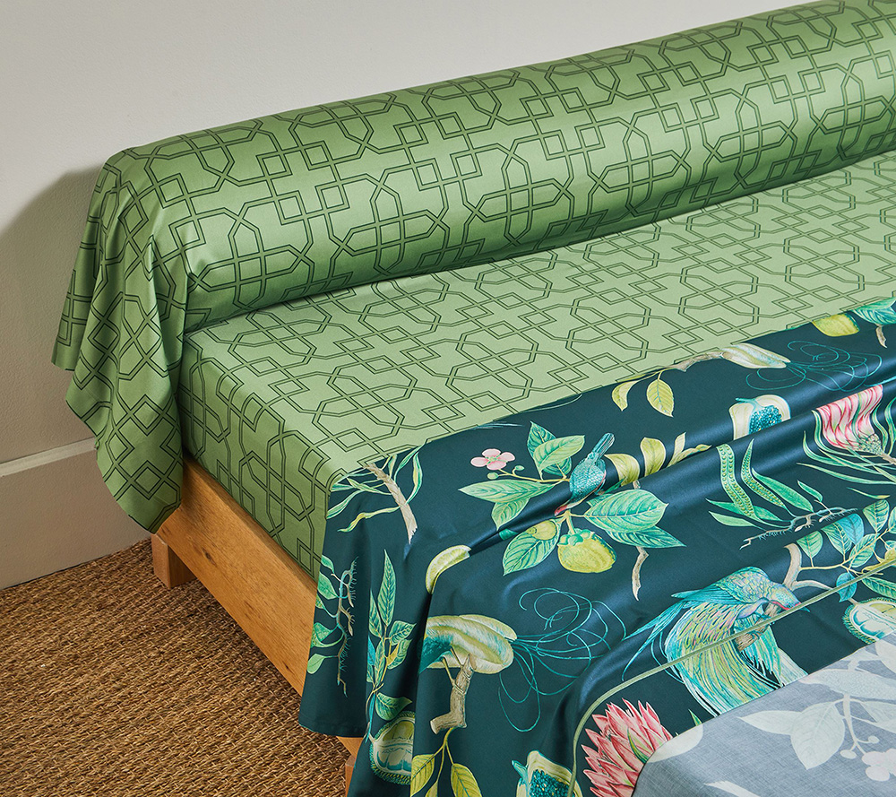 Постельное белье Blanc des Vosges Paradesia Emeraude евро 200х220 хлопок сатин