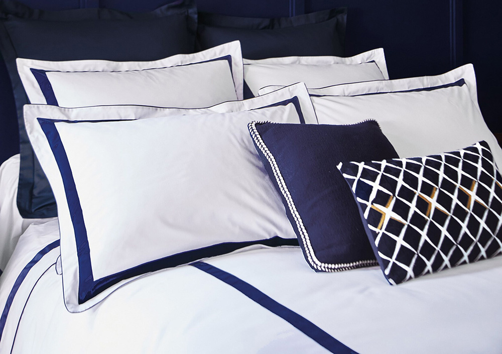 Постельное белье Blanc des Vosges Egerie Bleu Corinthe евро 200х220 перкаль