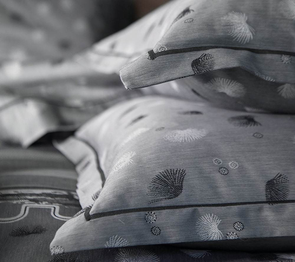 Наволочка Blanc des Vosges Kyoto Graphite 50х75 сатин-жаккард