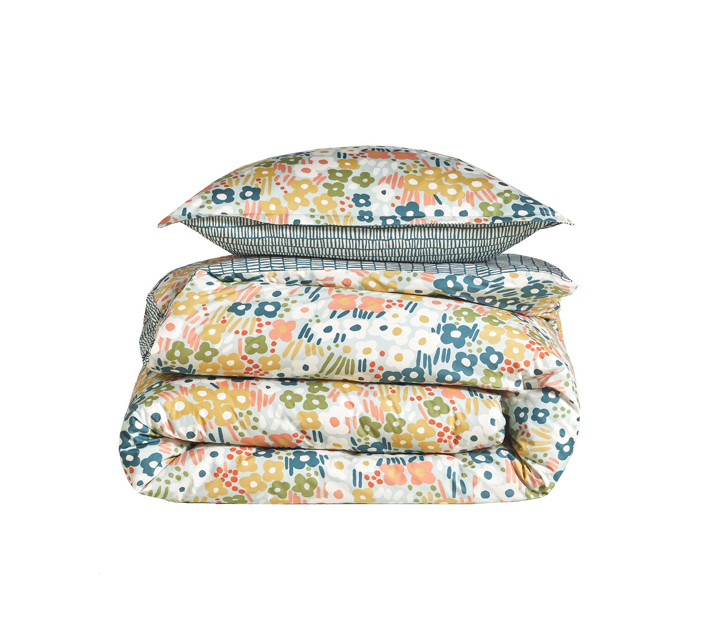 Постельное белье Blanc des Vosges Spring Azur 1.5 спальное 155х200 перкаль