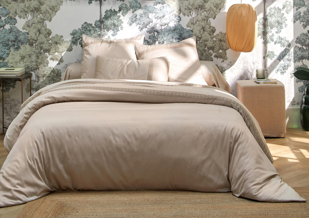 Наволочка Blanc des Vosges Heritage Chanvre 50х75 сатин с кружевом