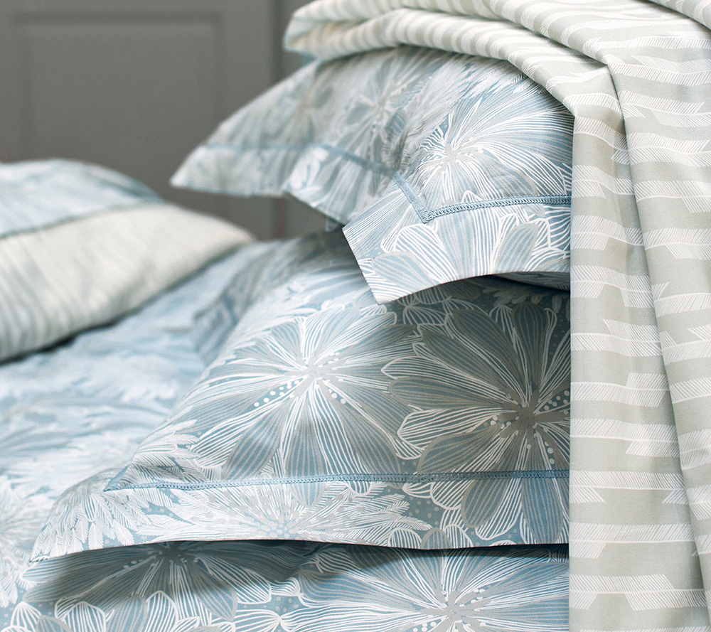 Постельное белье Blanc des Vosges Serenite Bleu Ciel евро 200х220 перкаль