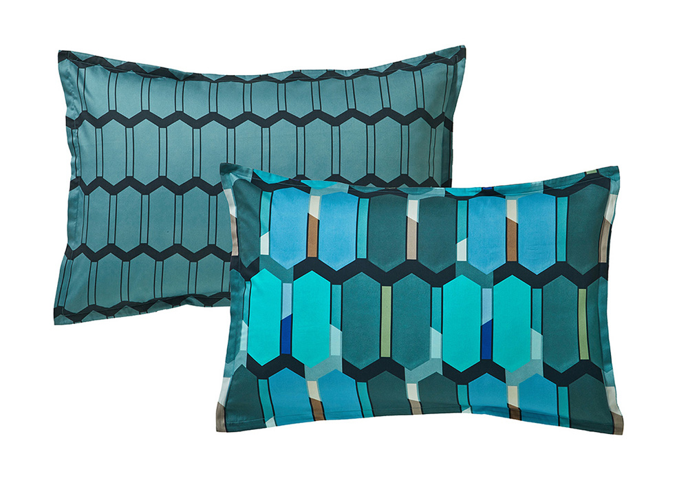 Постельное белье Blanc des Vosges Mosaic Cobalt евро 200х220 хлопок сатин