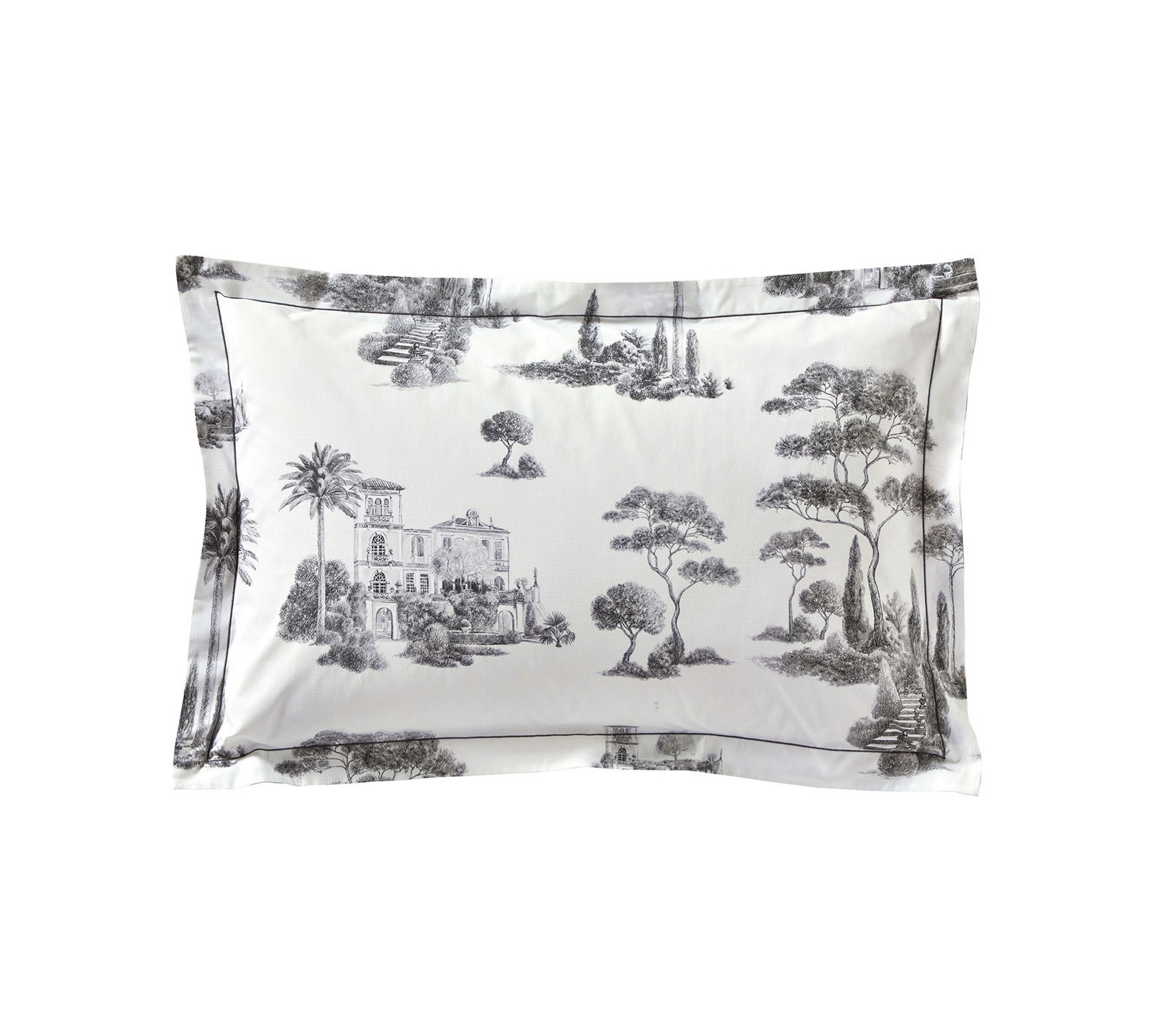 Постельное белье Blanc des Vosges Promenade Graphite евро 200х220 перкаль