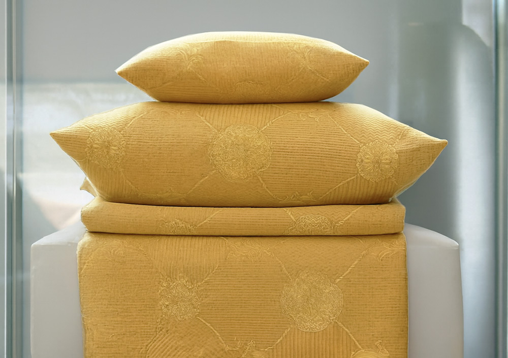 Декоративная подушка Blanc des Vosges Verone Curry 45х45 хлопок