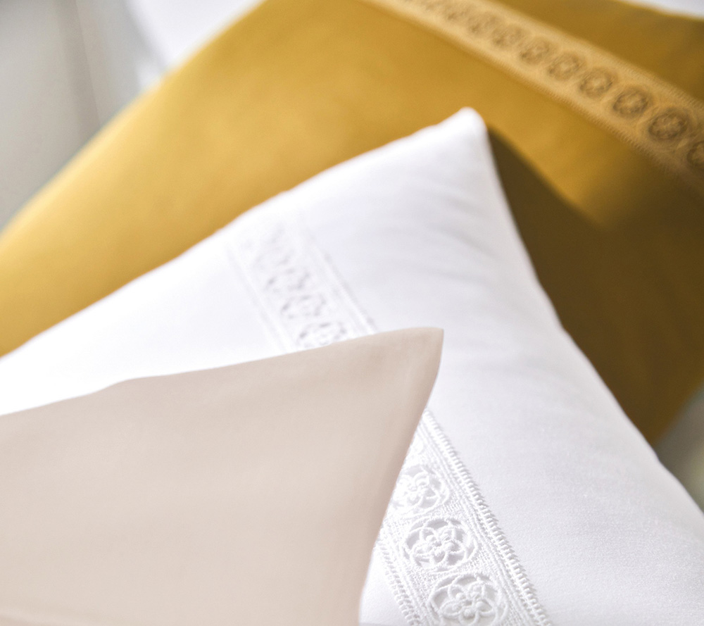 Наволочка Blanc des Vosges Heritage Blanc 50х75 сатин с кружевом