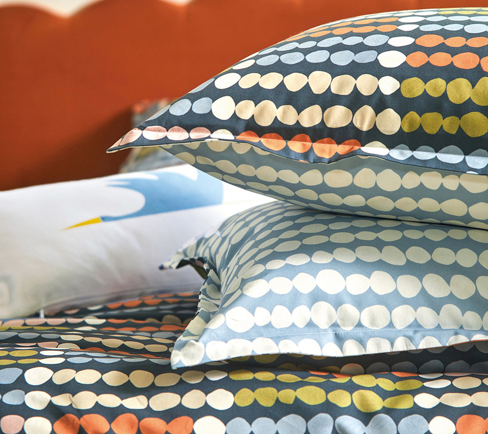 Постельное белье Blanc des Vosges Dots Celeste 1.5 спальное 155х200 перкаль