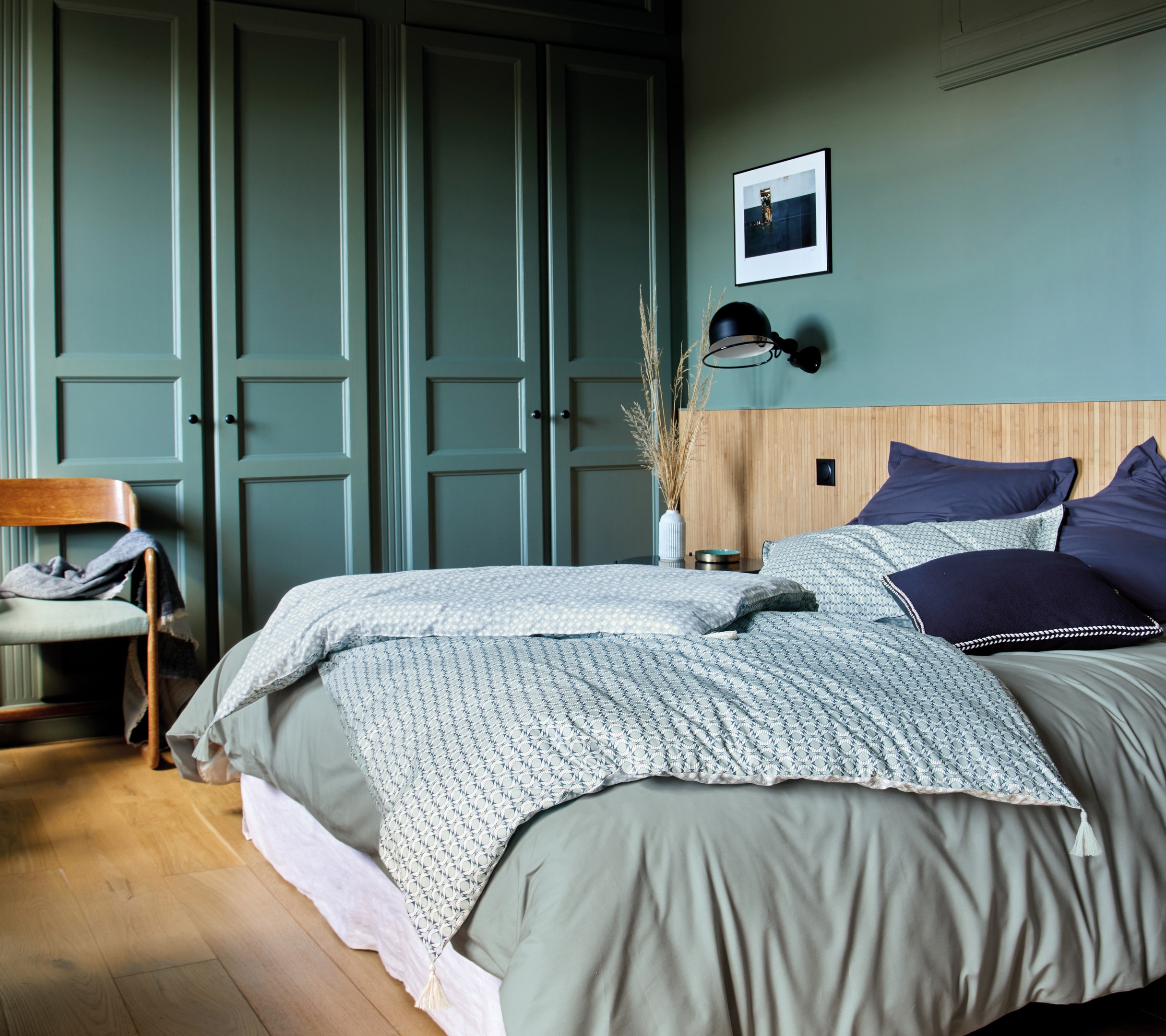 Постельное белье Blanc des Vosges Dandy Sauge евро 200х220 перкаль