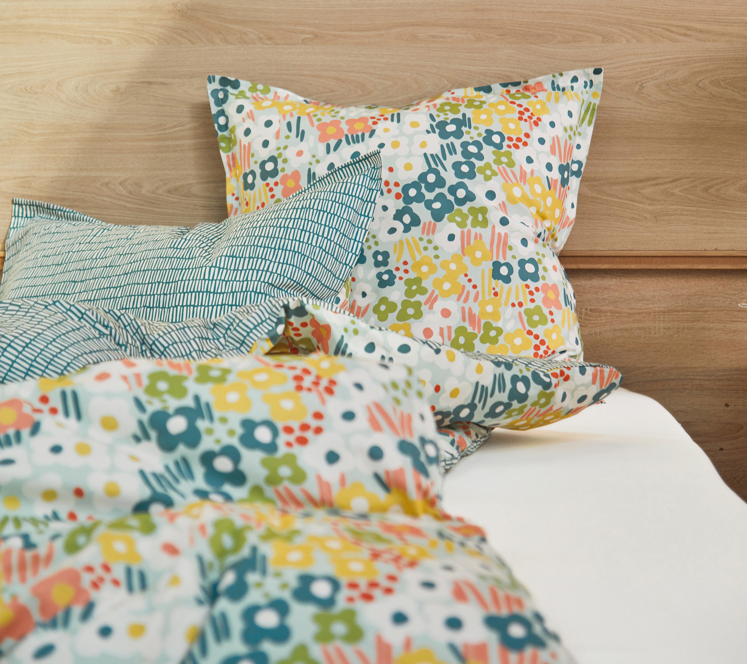 Постельное белье Blanc des Vosges Spring Azur 1.5 спальное 155х200 перкаль