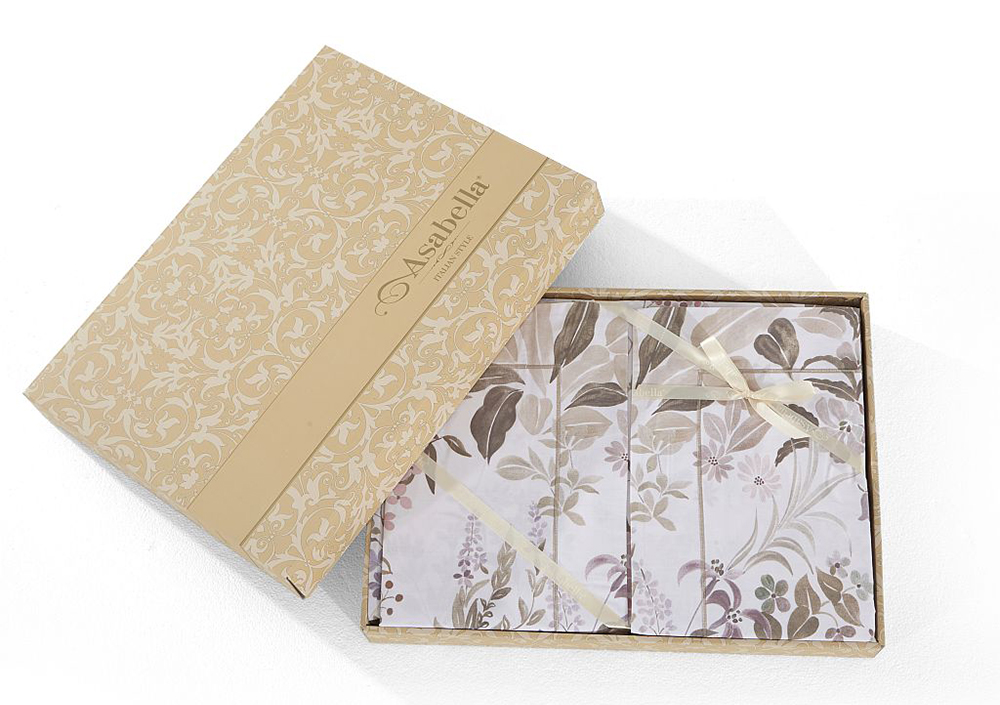 Постельное бельё Asabella 2341-4S 1,5-спальное 160x220 печатный сатин