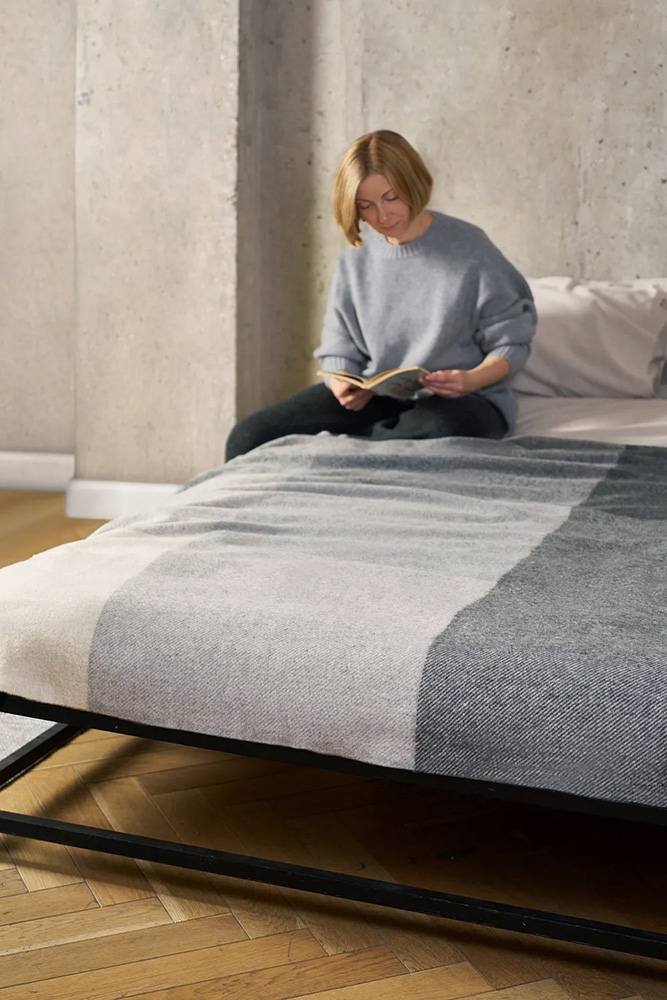 Плед шерстяной Luxberry Woolen Grey 150х200 серо-графитовый