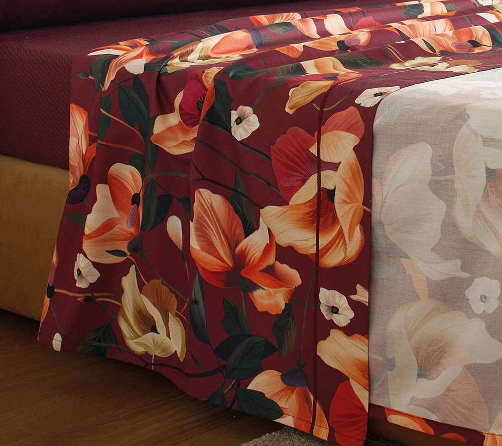 Постельное белье Blanc des Vosges Rhapsodie Grenat евро 200х220 хлопок сатин