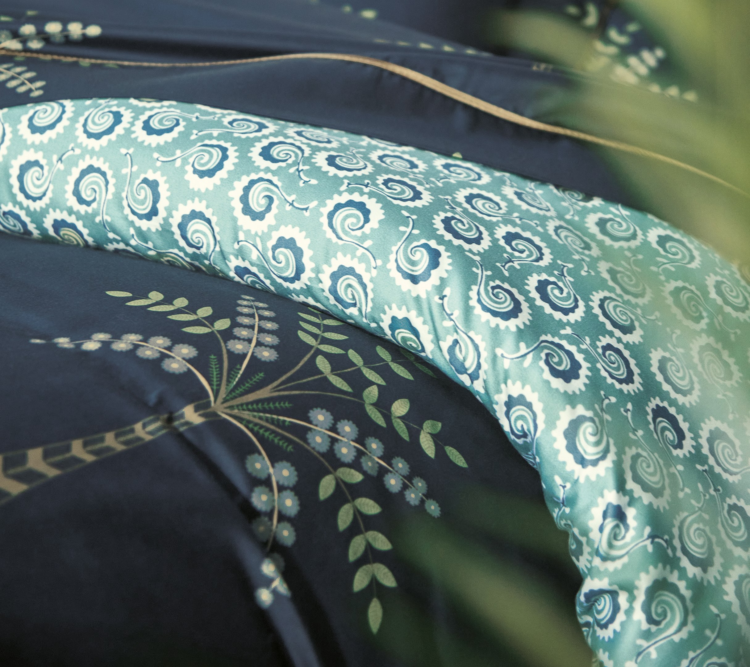 Постельное белье Blanc des Vosges Palm Gove Nuit евро 200х220 хлопок сатин