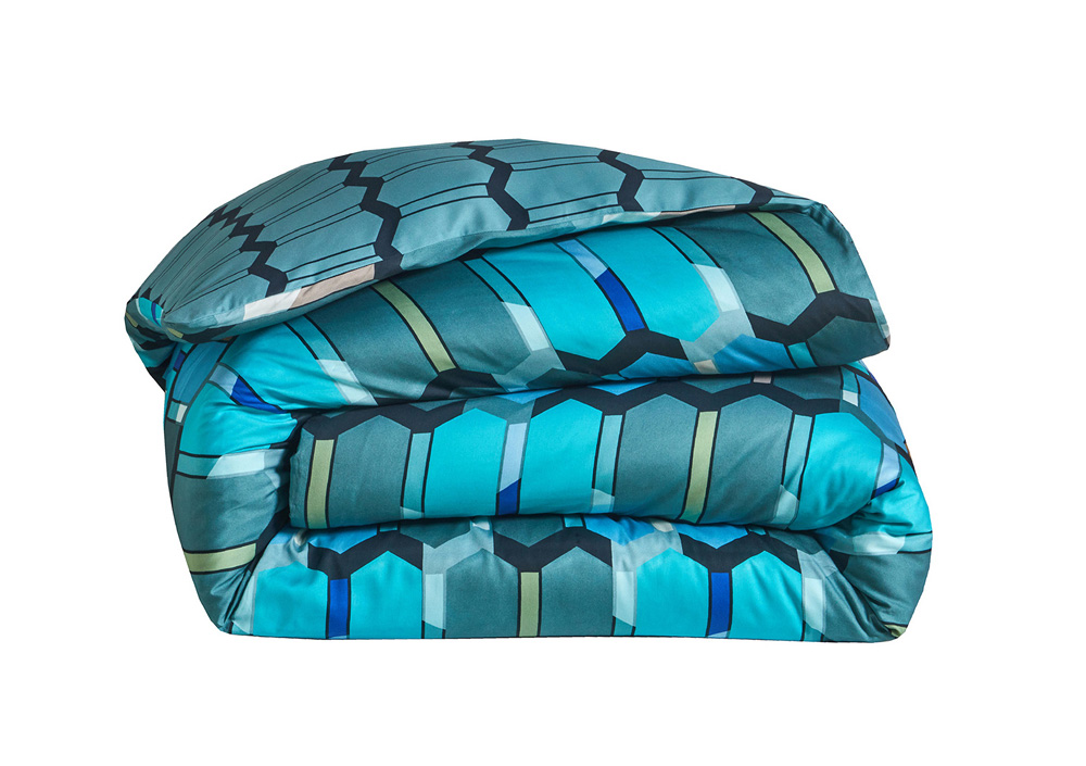 Постельное белье Blanc des Vosges Mosaic Cobalt евро 200х220 хлопок сатин