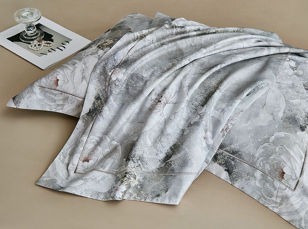 Постельное белье с одеялом Asabella 2306-OMP евро 200x220 фланель люкс