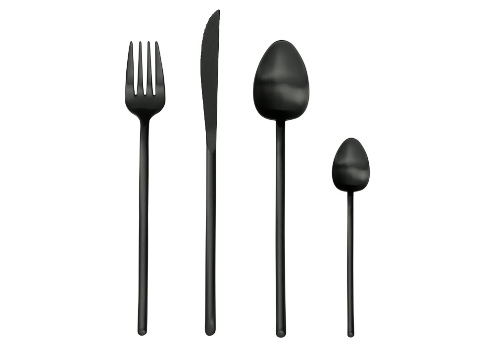 Столовые приборы Herdmar Stick Mat Black 110 (24 шт.) - основновное изображение