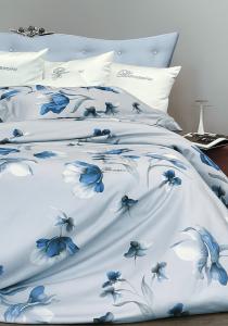 Постельное белье Blumarine Fleurette Blu евро+ 200х240 мако-сатин - основновное изображение